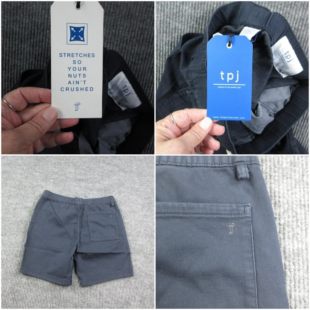 The Perfect Jean Shorts Mens 32 Blue Chino Spandex Drawstring Slim Fit 32x7* NWT